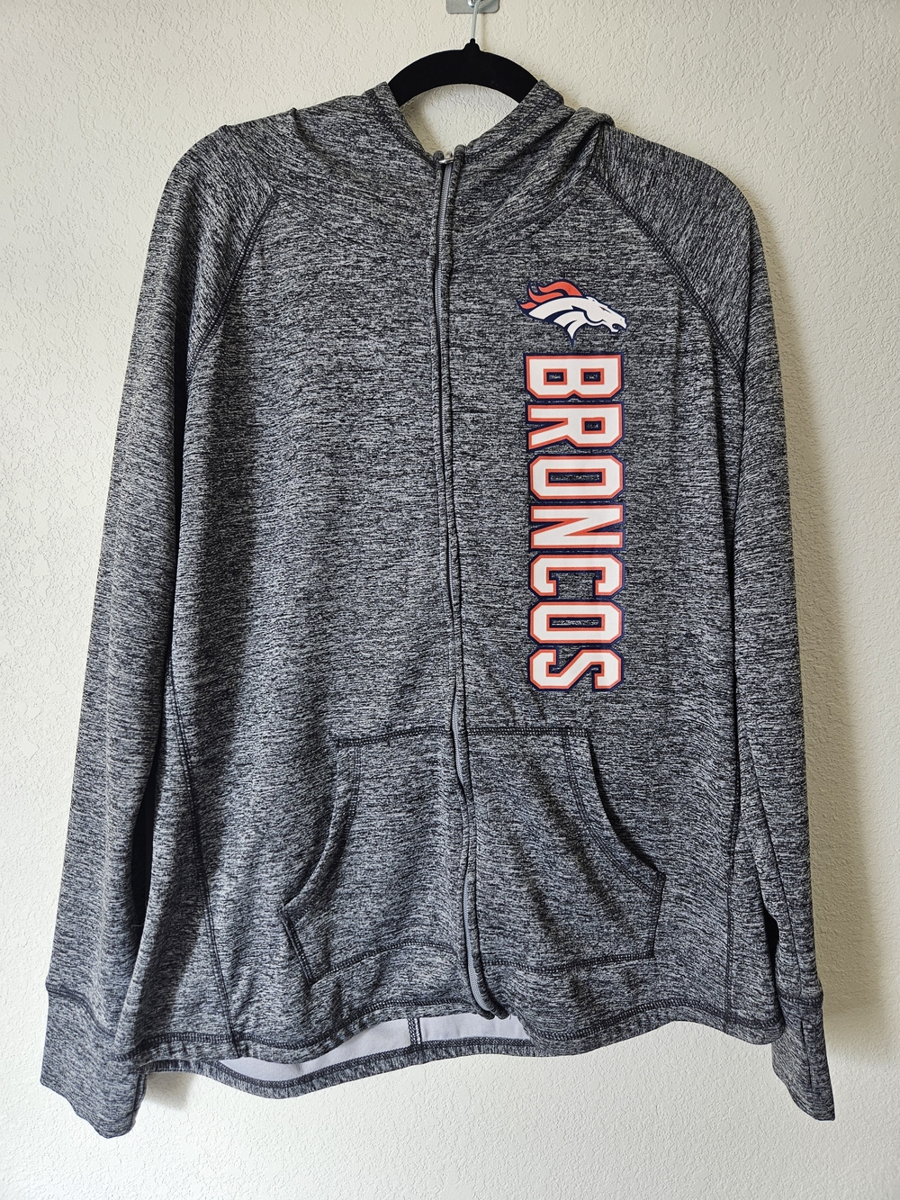 NFL Women's Broncos Team Apparel Gray and White Jacket